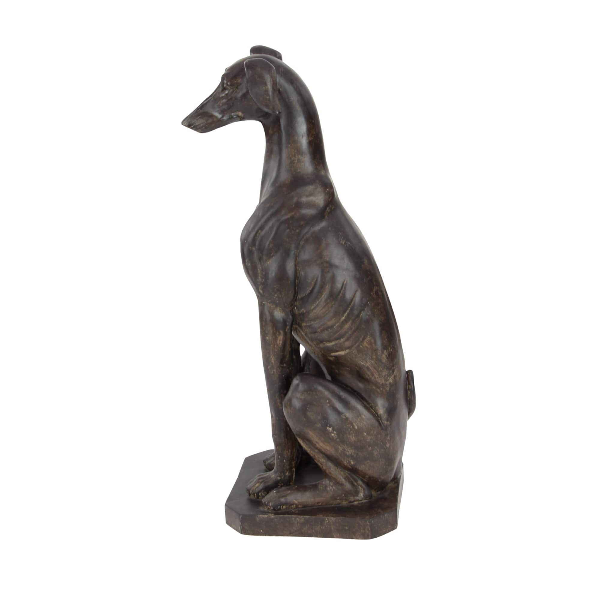 31" Brown Farmhouse Dog Sculpture